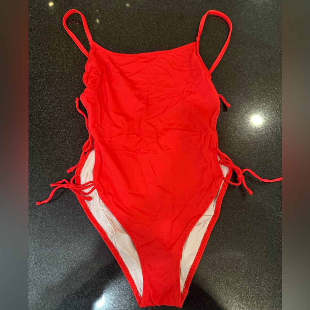 SOLID & STRIPED Vibrant Red Bodysuit